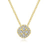 18 inch 14K Yellow Gold Diamond Pave Cushion Pendant Necklace - 0.22 ct