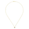 18 inch 14K Yellow Gold Diamond Pave Cushion Pendant Necklace - 0.22 ct