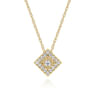 18 inch 14K Yellow Gold Diamond Square Pendant Necklace - 0.11 ct