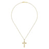18 inch 14K Yellow Gold Open Diamond Cross Pendant Necklace - 0.6 ct