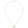18 inch 14K Yellow Gold Pave Diamond Cushion Pendant Necklace - 0.7 ct