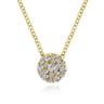 18 inch 14K Yellow Gold Round Diamond Cluster Pendant Necklace - 0.2 ct