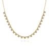 18 inch 14K Yellow Gold Round Diamond Station Necklace - 1 ct