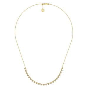 18 inch 14K Yellow Gold Round Diamond Station Necklace