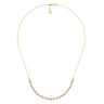18 inch 14K Yellow Gold Round Diamond Station Necklace - 1 ct