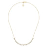 18 inch 14K Yellow Gold Scalloped Diamond Choker Necklace - 0.7 ct