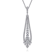 18 inch 18K White Gold Diamond Statement Necklace