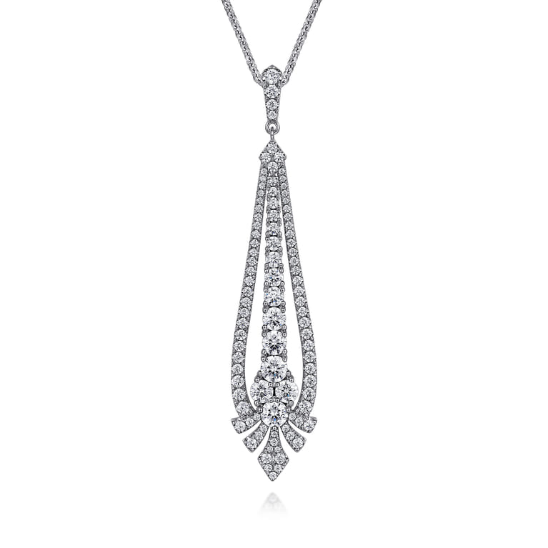 18 inch 18K White Gold Diamond Statement Necklace - 4.74 ct - Shot 1