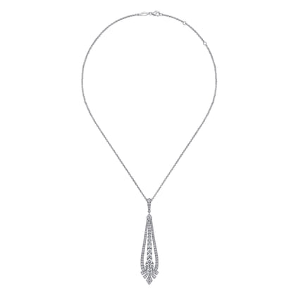 18 inch 18K White Gold Diamond Statement Necklace