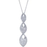 18 inch 18K White Gold Triple Marquise Pave Diamond Pendant Necklace - 1.6 ct
