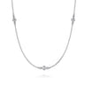 18 inch 925 Sterling Silver Beaded Necklace