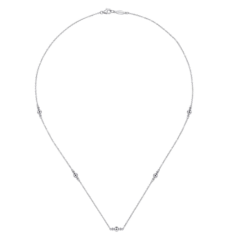 18 inch 925 Sterling Silver Beaded Necklace - Shot 2
