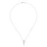 18 inch 925 Sterling Silver Heart Key Pendant Necklace with Diamonds - 0.03 ct