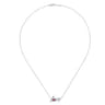 18 inch 925 Sterling Silver Ruby Pave Love Necklace