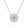 18 inch 925 Sterling Silver White Sapphire Filigree Pendant Necklace