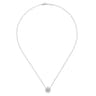 18 inch 925 Sterling Silver White Sapphire Filigree Pendant Necklace