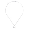 18 inch Tilted 14K White Gold Open Heart Diamond Pendant Necklace - 0.13 ct