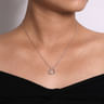 18 inch Tilted 14K White Gold Open Heart Diamond Pendant Necklace - 0.13 ct