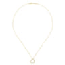 18 inch Tilted 14K Yellow Gold Open Heart Diamond Pendant Necklace - 0.13 ct