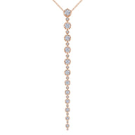 18K Rose Gold Diamond Station Y Necklace
