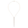 18K Rose Gold Diamond Station Y Necklace - 2.71 ct