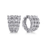 18K White Gold 15mm Diamond Huggies - 4.25 ct