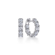 18K White Gold 15mm Diamond Huggies