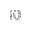 18K White Gold 15mm Diamond Huggies - 2.3 ct