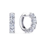 18K White Gold 15mm Diamond Huggies - 3.2 ct