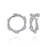 18K White Gold 25mm Diamond Pinwheel Bypass Hoop Earrings - 1.9 ct
