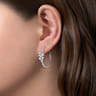 18K White Gold 30mm Cascading Diamond Hoop Earrings - 1.5 ct
