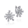 18K White Gold Abstract Snowflake 20mm Diamond Huggies - 2.4 ct