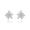18K White Gold Abstract Snowflake 20mm Diamond Huggies - 2.4 ct