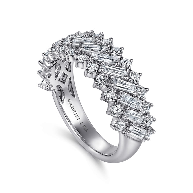 18K White Gold Baguette Diamond Fashion Ring - 1.6 ct - Shot 3