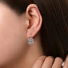 18K White Gold Baguette and Round Leverback Earrings - 1.3 ct