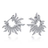 18K White Gold Bursting Diamond Open Circle Bypass Earrings - 1.45 ct