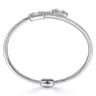 18K White Gold Bypass Bangle with Baguette and Round Diamonds - 2.05 ct