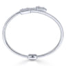 18K White Gold Bypass Bangle with Baguette and Round Diamonds - 2.05 ct