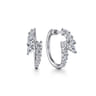 18K White Gold Bypass Diamond Hoop Earrings - 1.6 ct