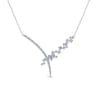 18K White Gold Criss Crossing Diamond Cluster Lariat Necklace - 1.25 ct
