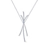 18K White Gold Criss Crossing Diamond Pendant Necklace - 1.15 ct