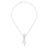 18K White Gold Criss Crossing Diamond Pendant Necklace - 1.15 ct