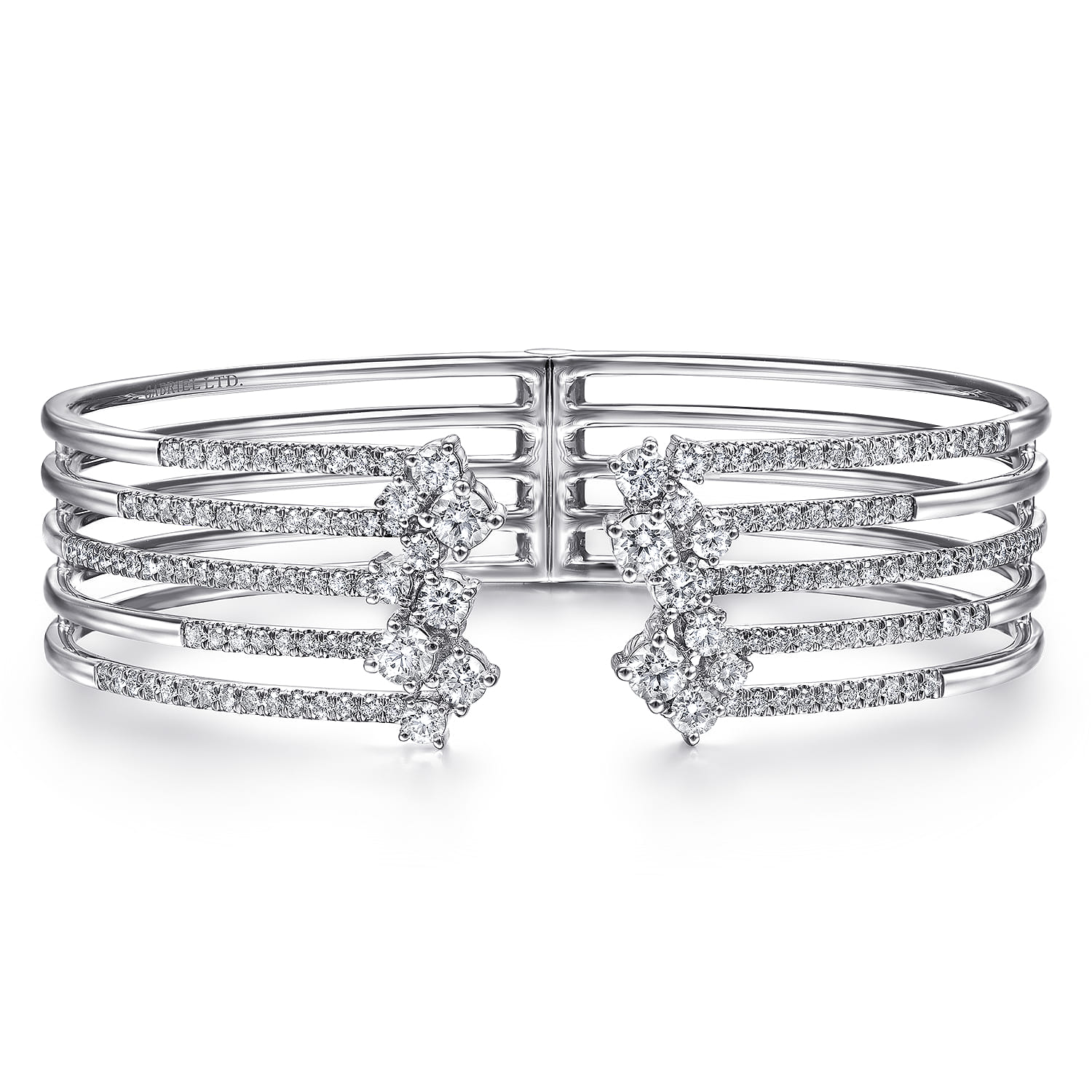 18K White Gold Diamond Bangle - 2.43 ct - Shot 1