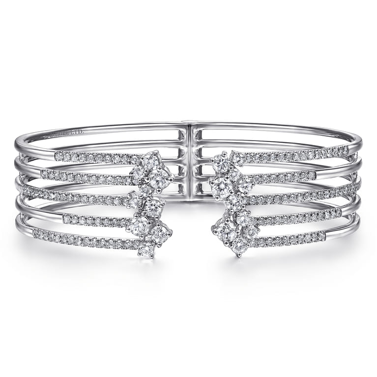 18K White Gold Diamond Bangle - 2.43 ct - Shot 1