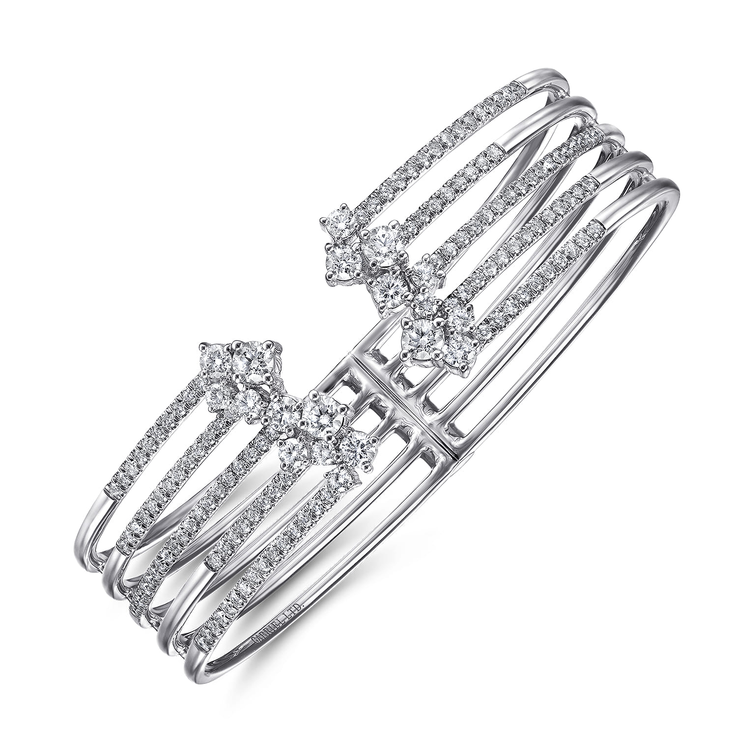 18K White Gold Diamond Bangle - 2.43 ct - Shot 2