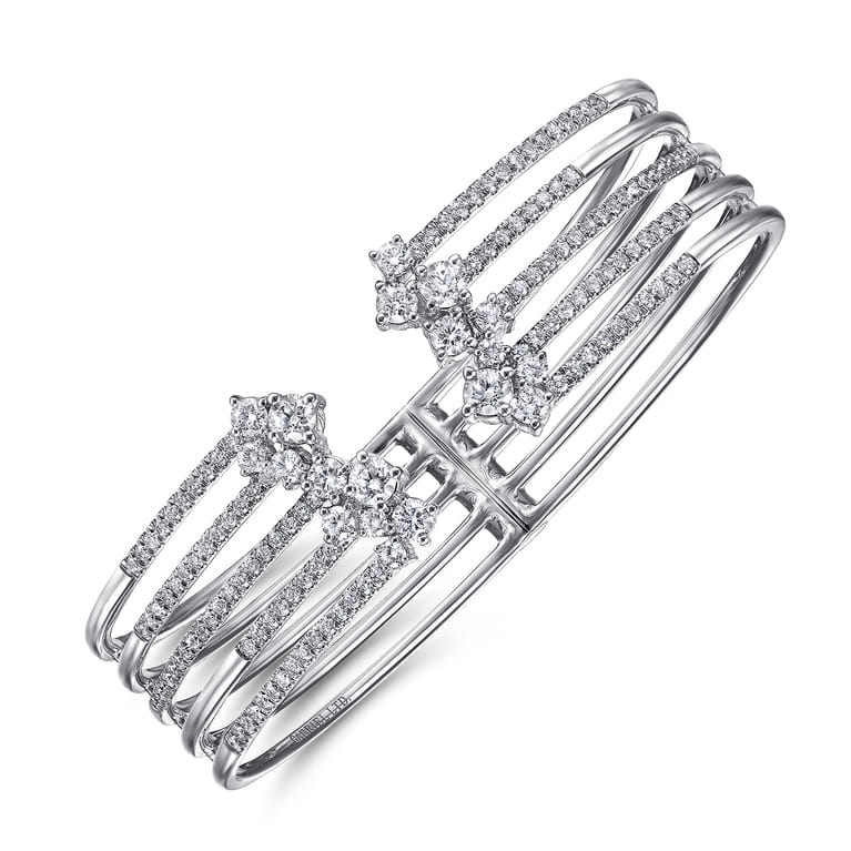 18K White Gold Diamond Bangle - 2.43 ct - Shot 2