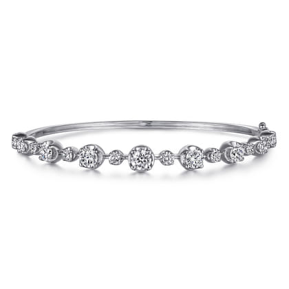 18K White Gold Diamond Bangle