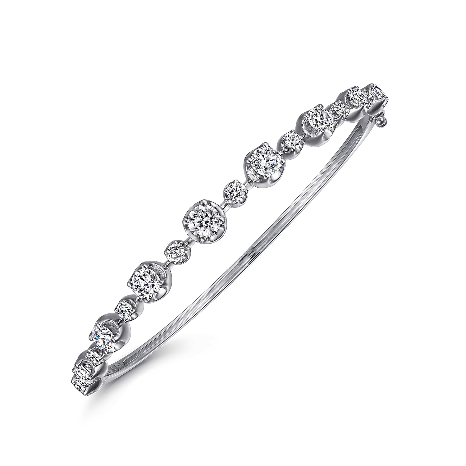 18K White Gold Diamond Bangle - 2.6 ct - Shot 2