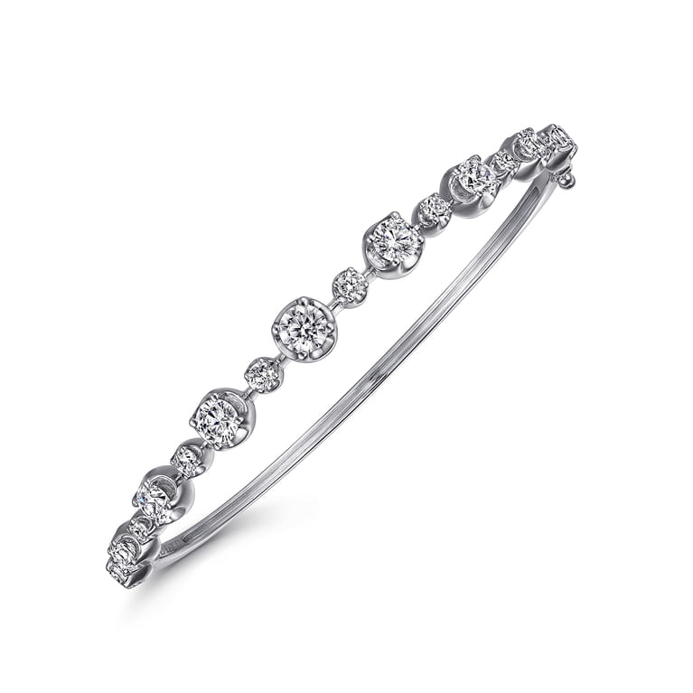 18K White Gold Diamond Bangle - 2.6 ct - Shot 2