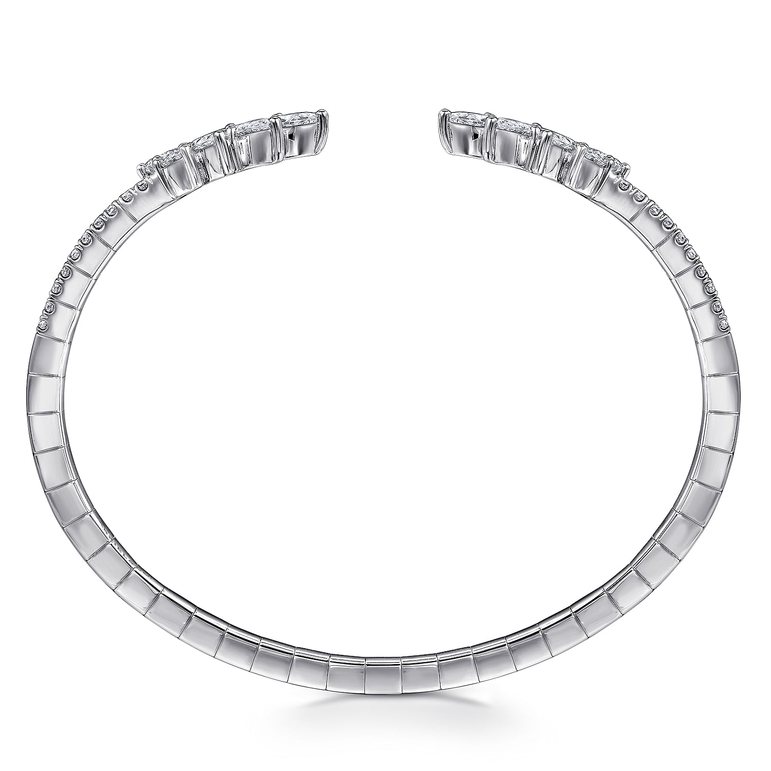 18K White Gold Diamond Bangle